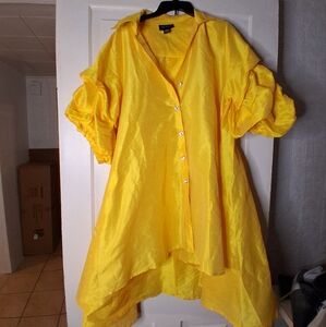 Bright Yellow Button-Up Tunic